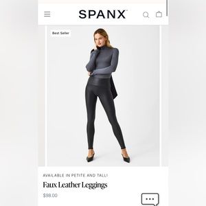 Spanx Faux leather legging. Petite, size Medium.